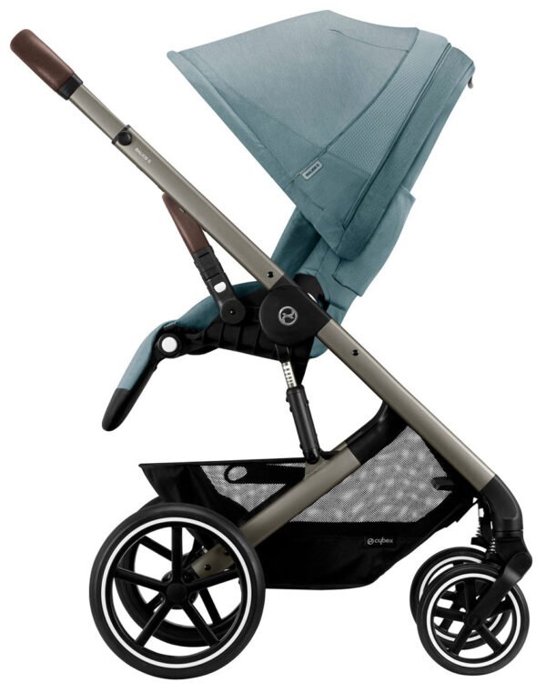 Cybex Balios S Lux 2 Stroller + Cot S Lux 2 Bundle - Taupe Frame / Sky Blue - Image 3