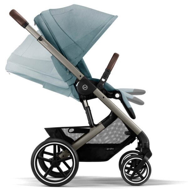 Cybex Balios S Lux 2 Stroller + Cot S Lux 2 Bundle - Taupe Frame / Sky Blue - Image 4