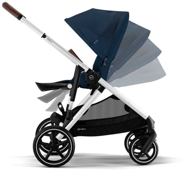 Cybex Gazelle S 2 Single-to-Double Stroller - Silver Frame / Ocean Blue - Image 4