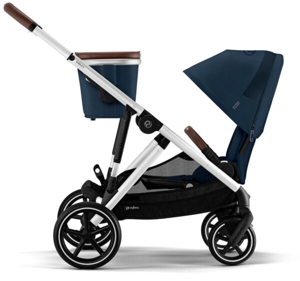 Cybex Gazelle S 2 Single-to-Double Stroller - Silver Frame / Ocean Blue - Image 5