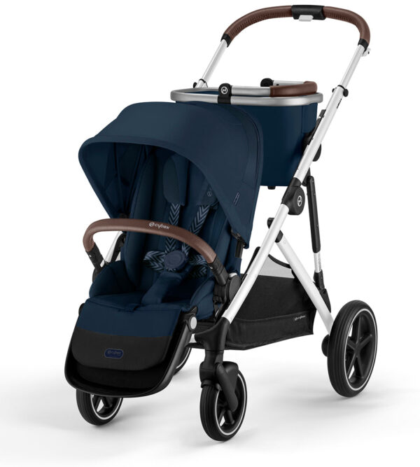 Cybex Gazelle S 2 Single-to-Double Stroller - Silver Frame / Ocean Blue - Image 2