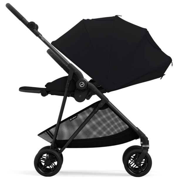 Cybex Melio Carbon 3 Compact Stroller + Melio Cot 3 Bundle - Moon Black - Image 3
