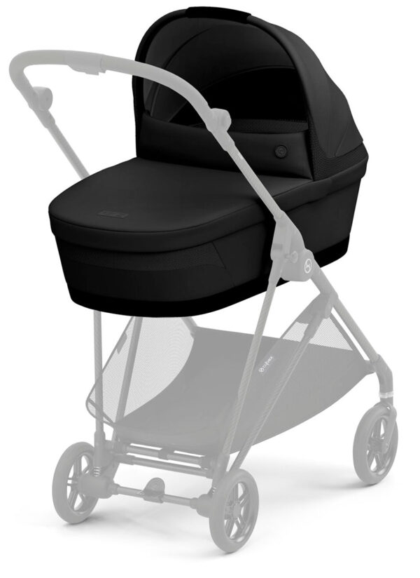 Cybex Melio Carbon 3 Compact Stroller + Melio Cot 3 Bundle - Moon Black - Image 4