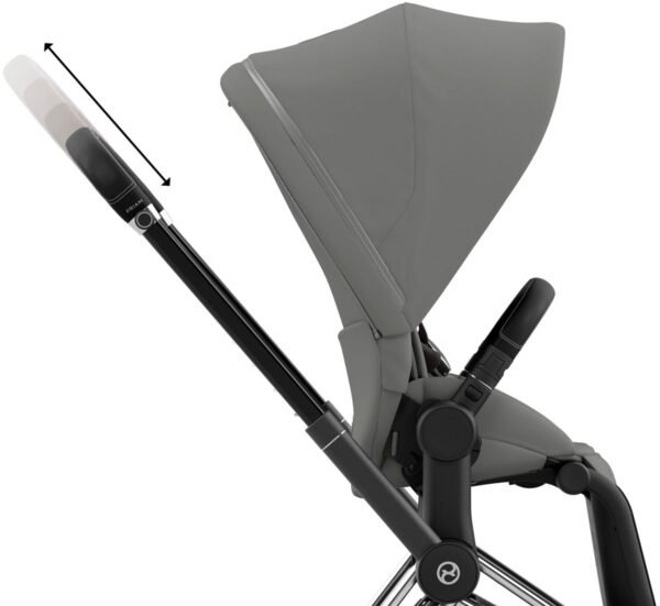 Cybex Priam 4 Stroller (One Box) - Chrome / Black / Soho Grey - Image 6
