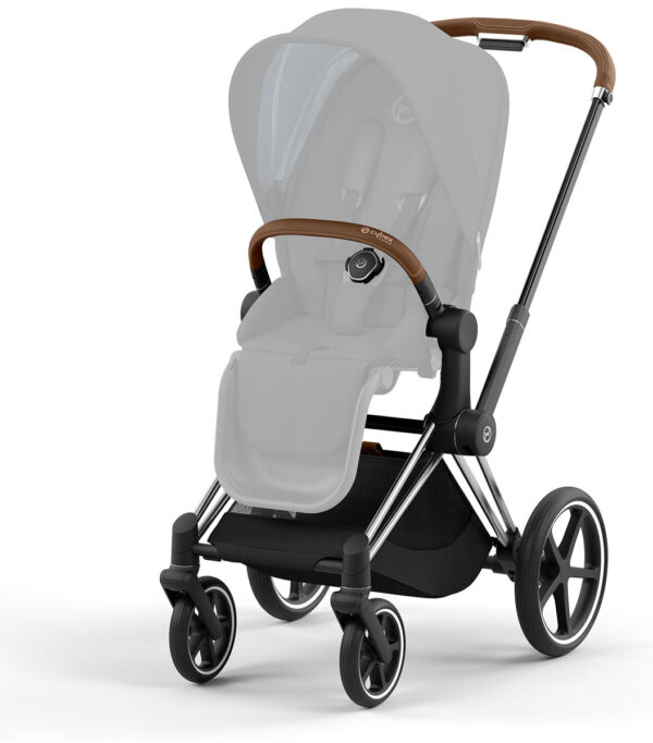 Cybex Priam 4 Stroller Frame - Chrome / Brown - Image 2