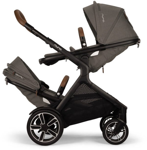 Nuna DEMI Next Double Stroller with Rider Board Bundle - Granite - Image 5
