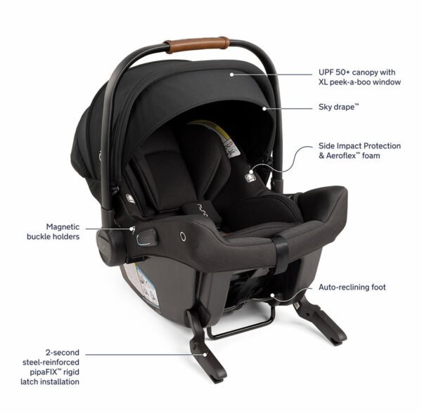 Nuna DEMI Next Double Stroller with Rider Board + PIPA urbn Travel System Bundle - Caviar - Image 4