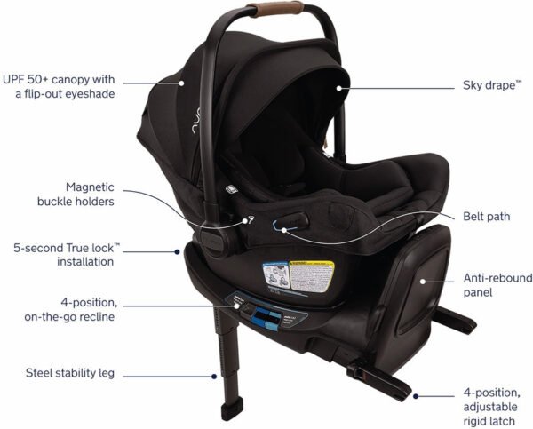 Nuna TRVL LX + PIPA Aire RX Travel System Bundle - Caviar - Image 3