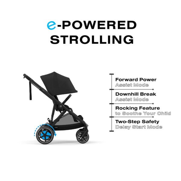 Cybex eGazelle S + Cloud G Lux SensorSafe Travel System Bundle - Silver Frame / Moon Black / Moon Black - Image 2