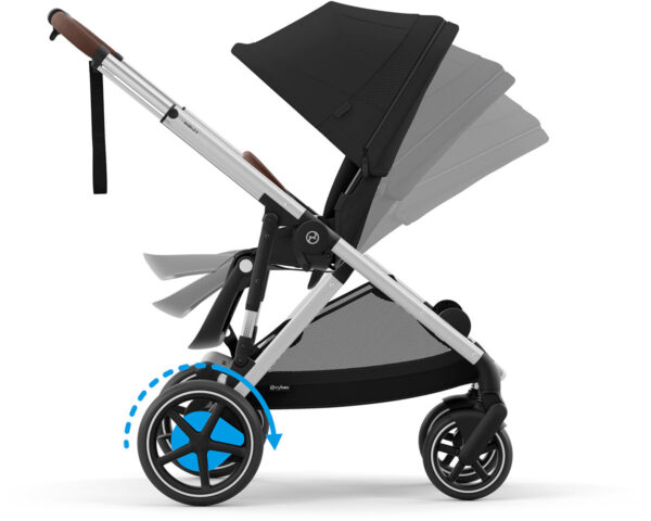 Cybex eGazelle S Electronic Assist Double Stroller Bundle - Black Frame / Moon Black - Image 6