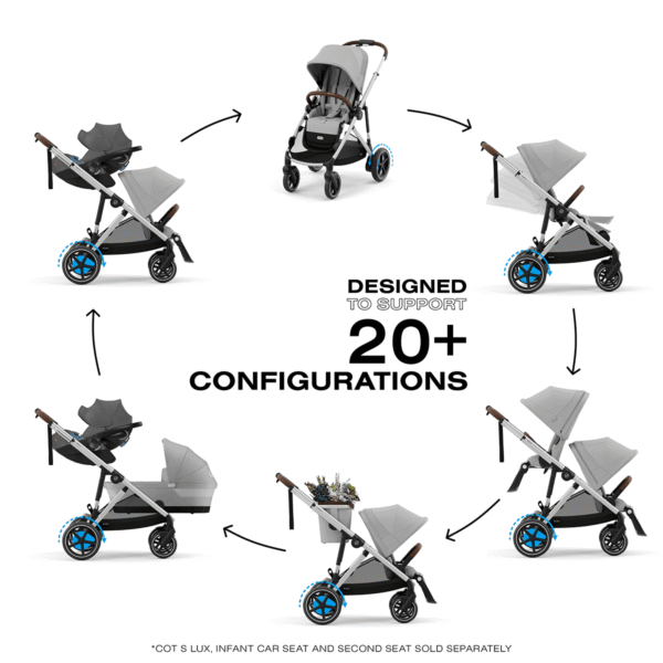 Cybex eGazelle S Electronic Assist Stroller - Silver Frame / Stone Grey - Image 3