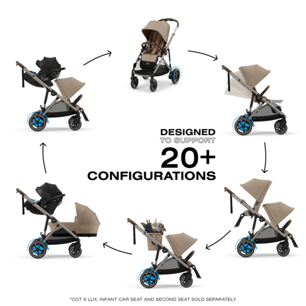 Cybex eGazelle S Electronic Assist Stroller - Taupe Frame / Almond Beige - Image 3