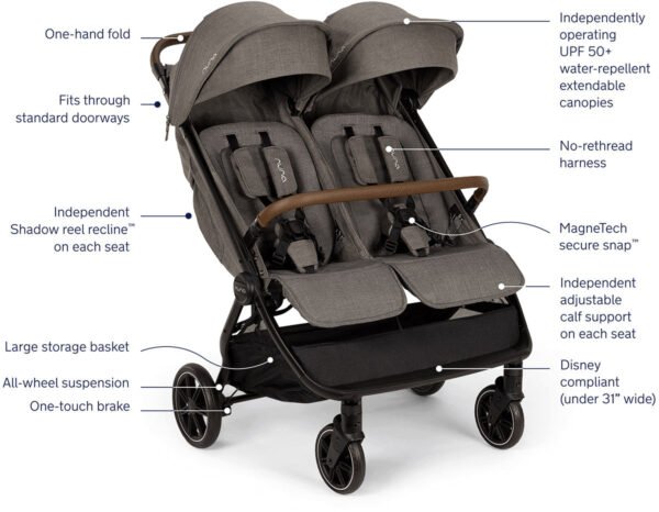 Nuna TRVL dubl + PIPA RX Travel System Bundle - Granite / Granite - Image 3