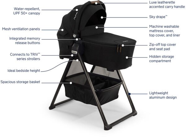 Nuna SWIV Stroller + LYTL Bassinet Bundle - Acorn / Caviar - Image 3