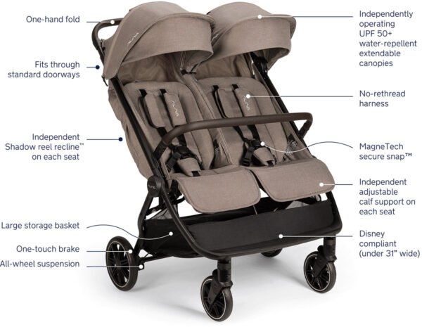 Nuna TRVL dubl + PIPA RX Travel System Bundle - Cedar / Caviar - Image 2