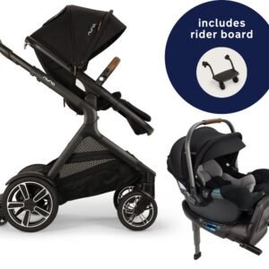 Nuna DEMI Next Stroller with Rider Board + PIPA RX Travel System Bundle - Caviar