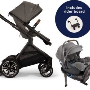 Nuna DEMI Next Stroller with Rider Board + PIPA RX Travel System Bundle - Granite