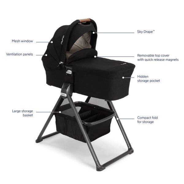 Nuna MIXX Next Stroller + Bassinet with Stand Bundle - Caviar - Image 3