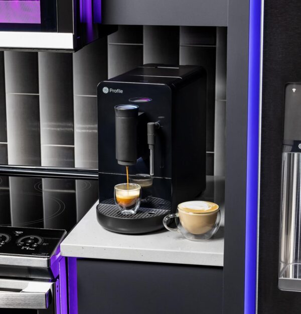 GE Automatic Espresso Machine + Milk Frother | Brew in 90 Seconds | 20 Bar Pump Pressure for Balanced Extraction | Five Adjustable Grind Size Levels | WiFi Connected for Customization | Black - Image 8