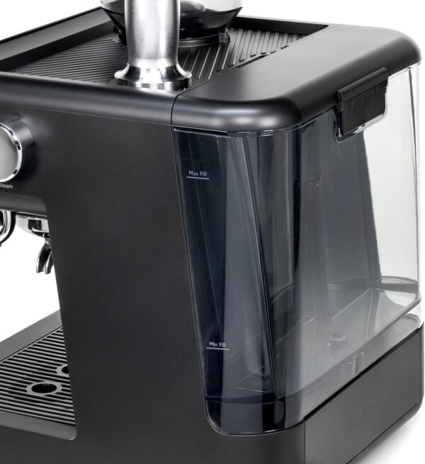 GE Semi Automatic Espresso Machine + Steam Frother | Italian-Made 15 Bar Pump for Balanced Extraction | 15 Adjustable Grind Size Levels | WiFi Connected for Drink Customization | Black - Image 7