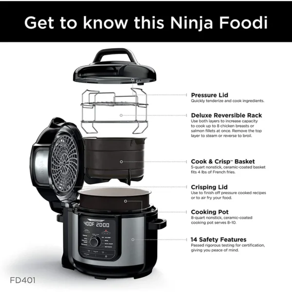 Ninja Foodi 9-in-1 8-Quart Deluxe XL Pressure Cooker & Air Fryer - Image 5