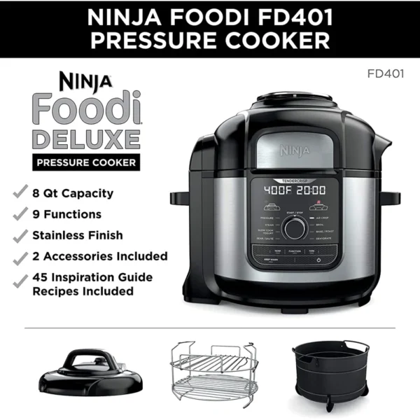 Ninja Foodi 9-in-1 8-Quart Deluxe XL Pressure Cooker & Air Fryer - Image 6