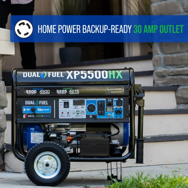 DuroMax XP5500HX 5,500 Watt Dual Fuel Portable HX Generator w/ CO Alert - Image 7