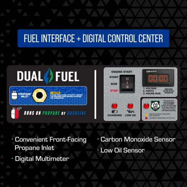 DuroMax XP5500HX 5,500 Watt Dual Fuel Portable HX Generator w/ CO Alert - Image 15